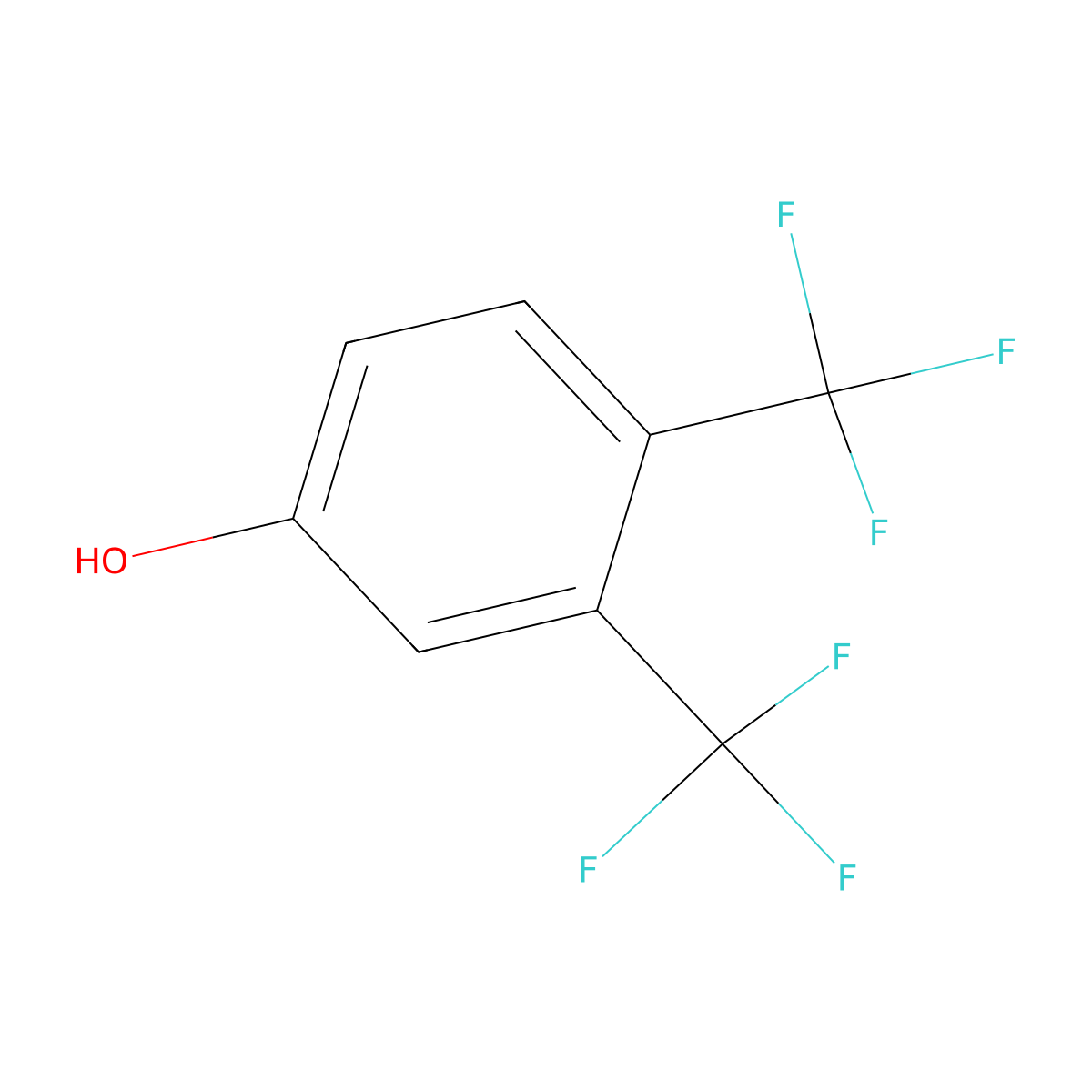 3,4-Bis(trifluoromethyl)phenol molecular structure, CAS 54850-27-0