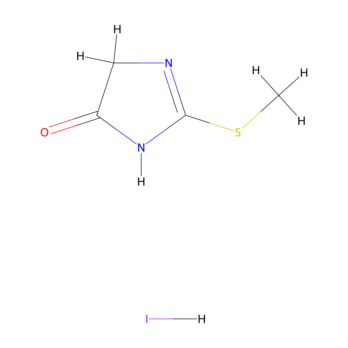 2-(methylsulfanyl)-4,5-dihydro-1H-imidazol-4-one hydroiodide molecular structure, CAS 54855-80-0