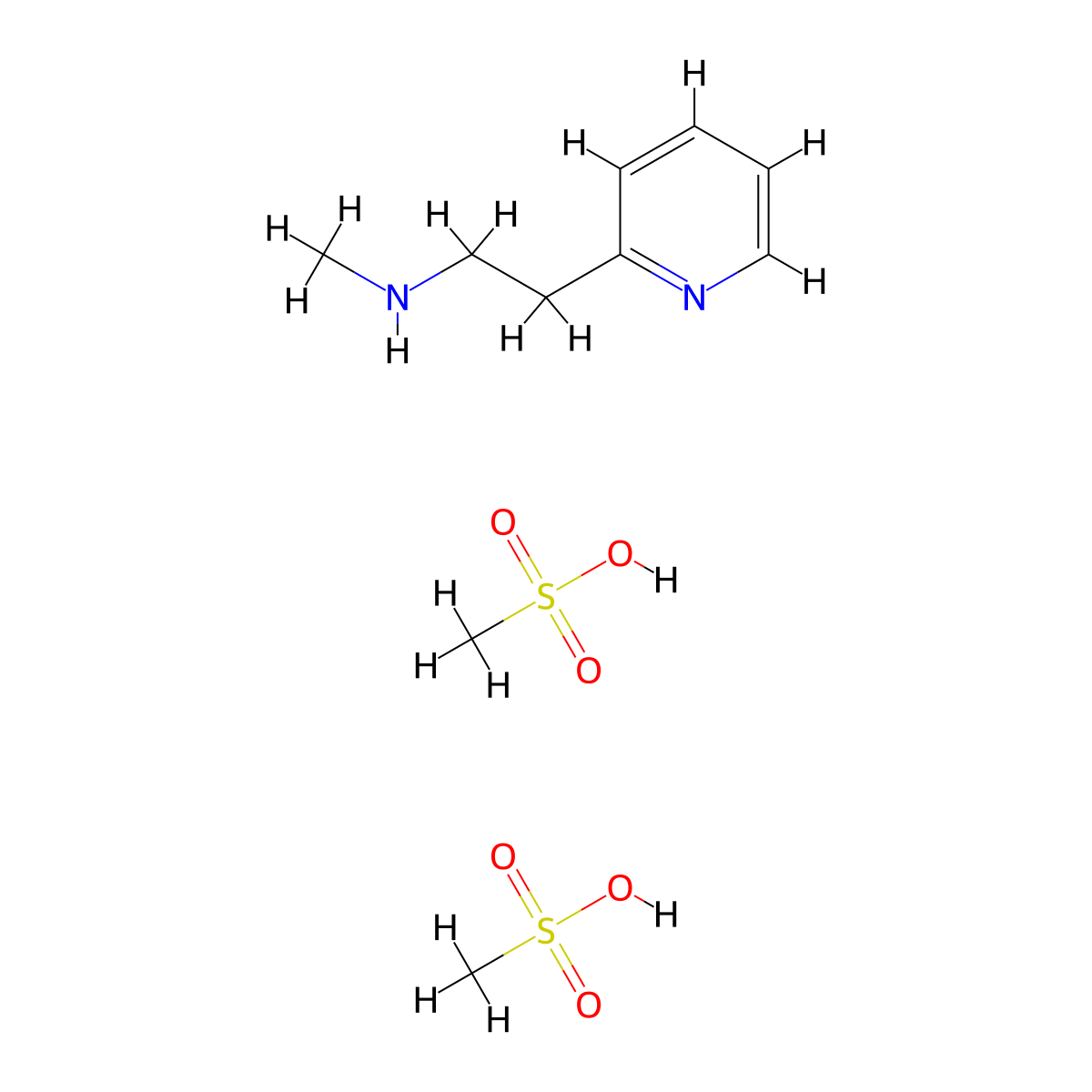 Betahistine Mesilate molecular structure, CAS 54856-23-4