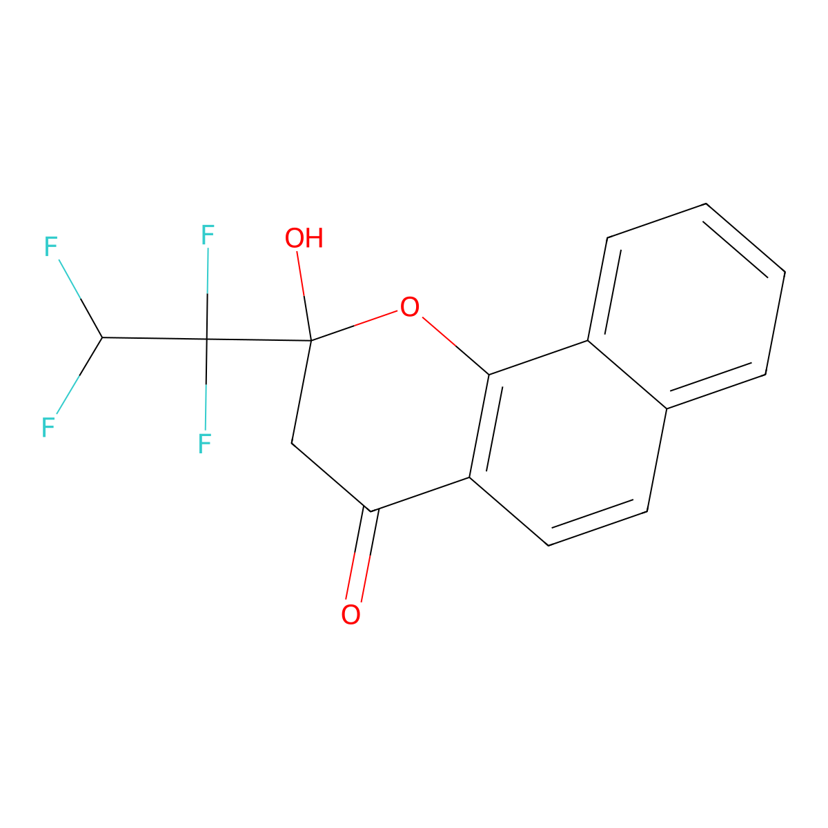 2-hydroxy-2-(1,1,2,2-tetrafluoroethyl)-2,3-dihydro-4H-benzo[h]chromen-4-one molecular structure, CAS 5486-63-5