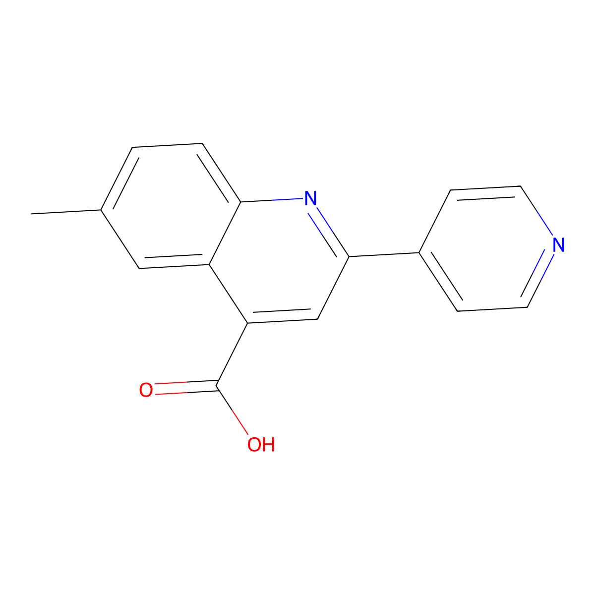 Cinchoninic acid, 6-methyl-2-(4-pyridyl)- molecular structure, CAS 5486-67-9