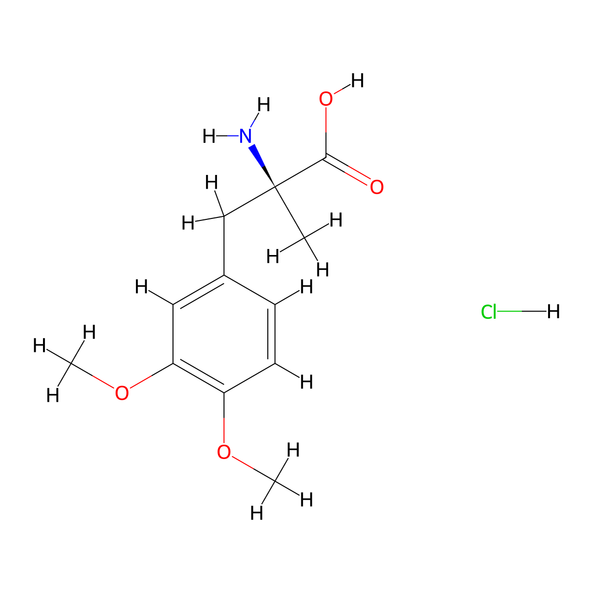 3-Methoxy-o,alpha-dimethyl-L-tyrosine hydrochloride molecular structure, CAS 5486-79-3