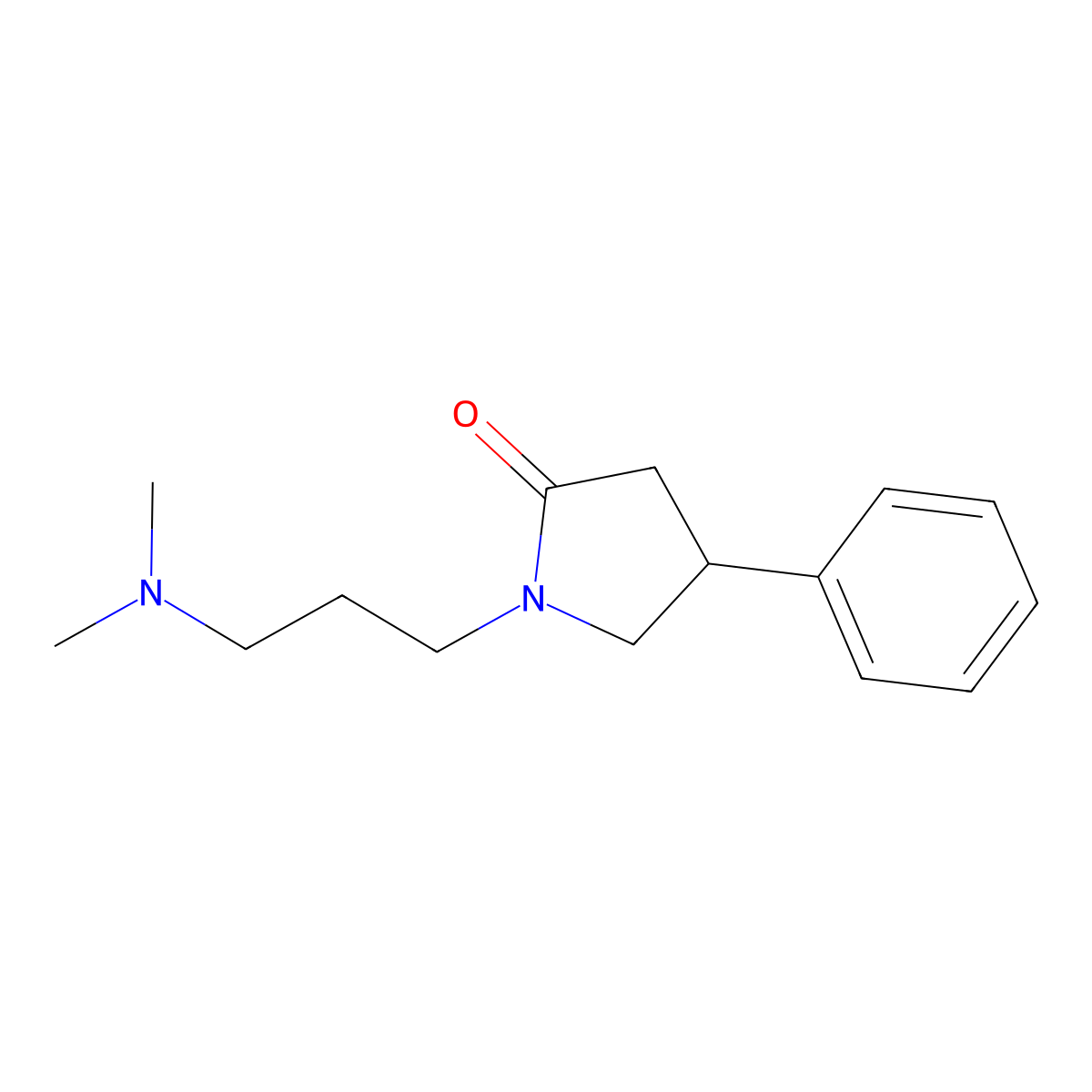 1-[3-(Dimethylamino)propyl]-4-phenylpyrrolidin-2-one molecular structure, CAS 54861-21-1