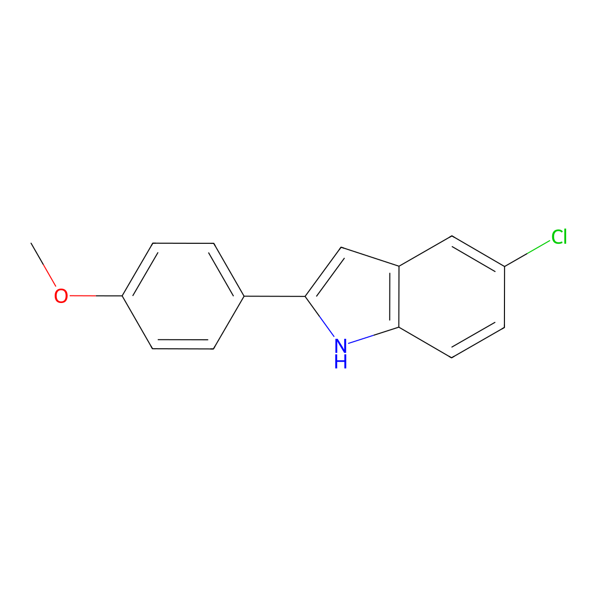 5-chloro-2-(4-methoxyphenyl)-1H-indole molecular structure, CAS 54864-35-6