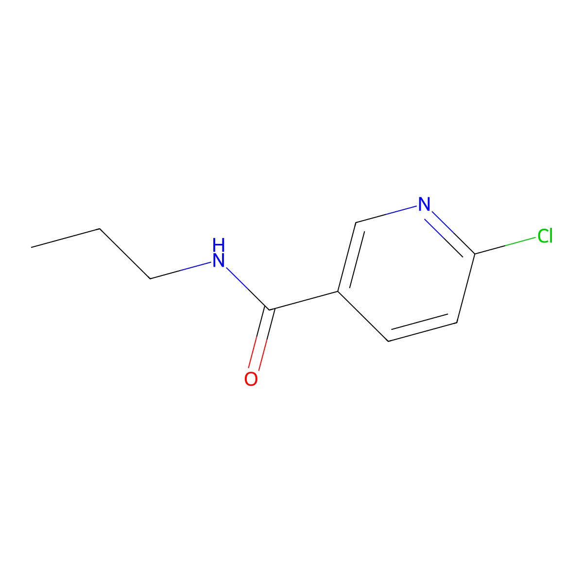6-chloro-N-propylpyridine-3-carboxamide molecular structure, CAS 54864-85-6