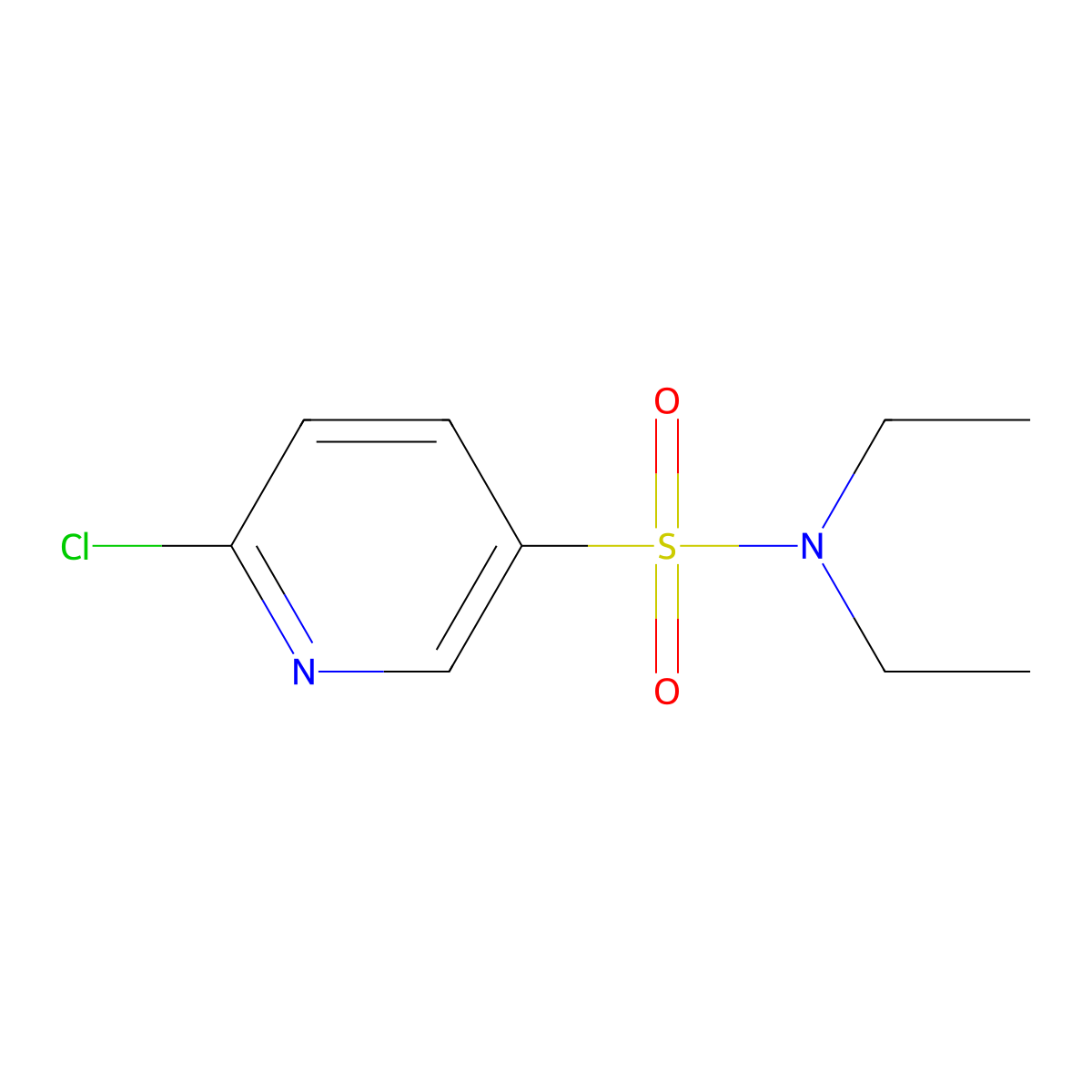 6-Chloro-N,N-diethylpyridine-3-sulfonamide molecular structure, CAS 54864-87-8