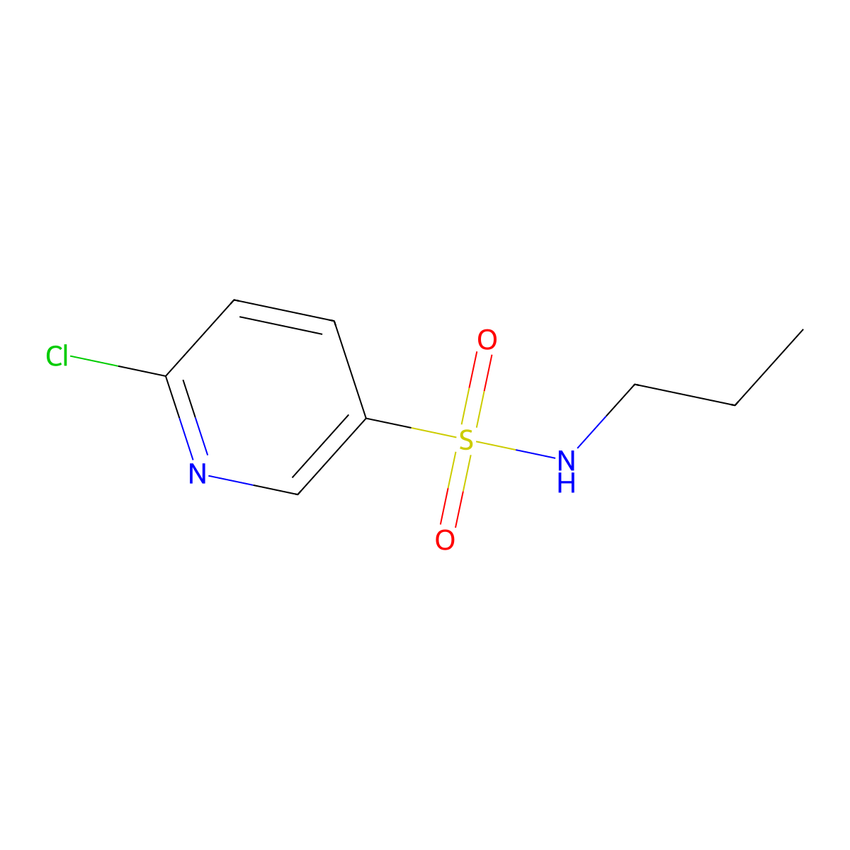 6-chloro-N-propylpyridine-3-sulfonamide molecular structure, CAS 54864-88-9