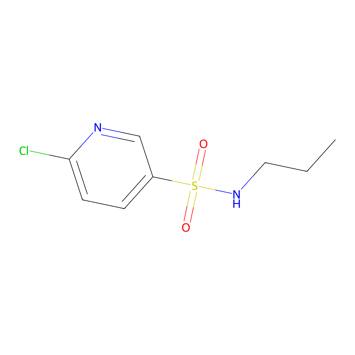 6-chloro-N-propylpyridine-3-sulfonamide molecular structure, CAS 54864-88-9
