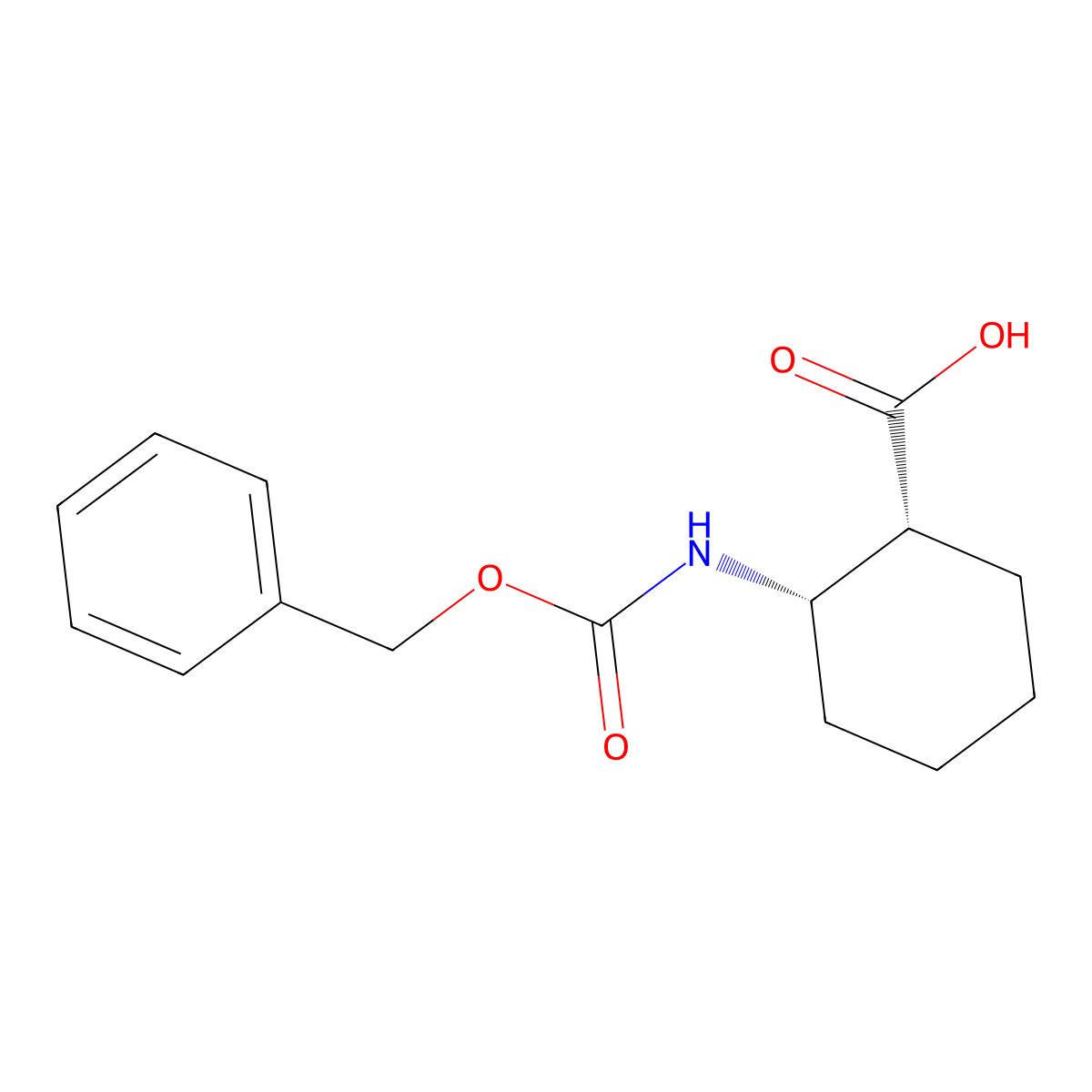 (1R,2S)-2-(phenylmethoxycarbonylamino)cyclohexane-1-carboxylic acid molecular structure, CAS 54867-08-2