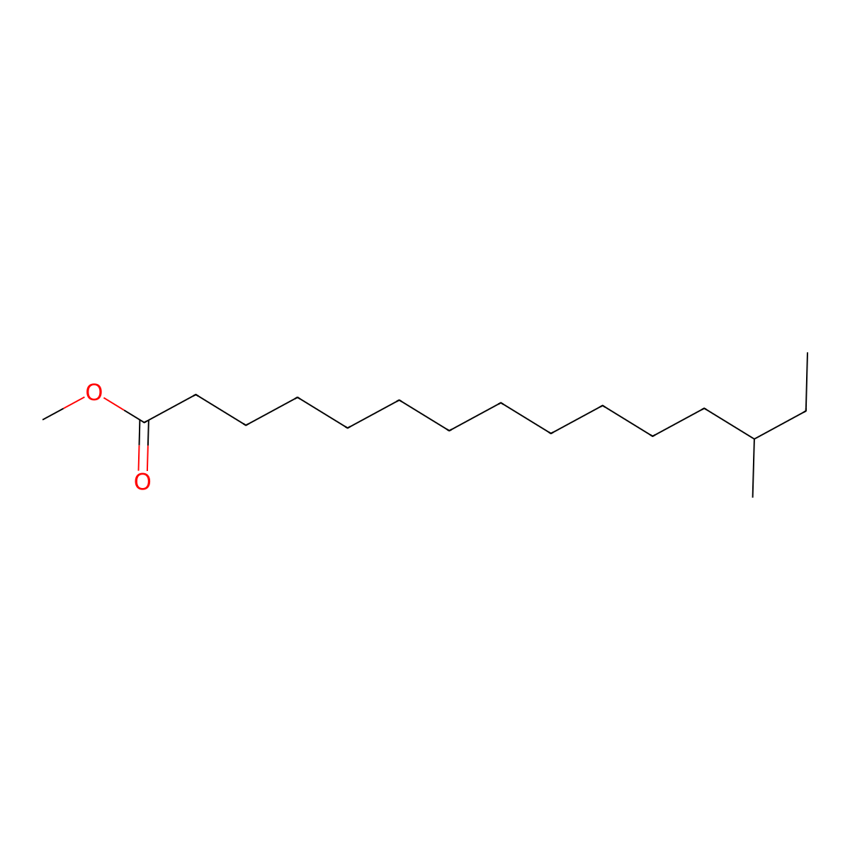 Methyl 13-methylpentadecanoate molecular structure, CAS 5487-50-3