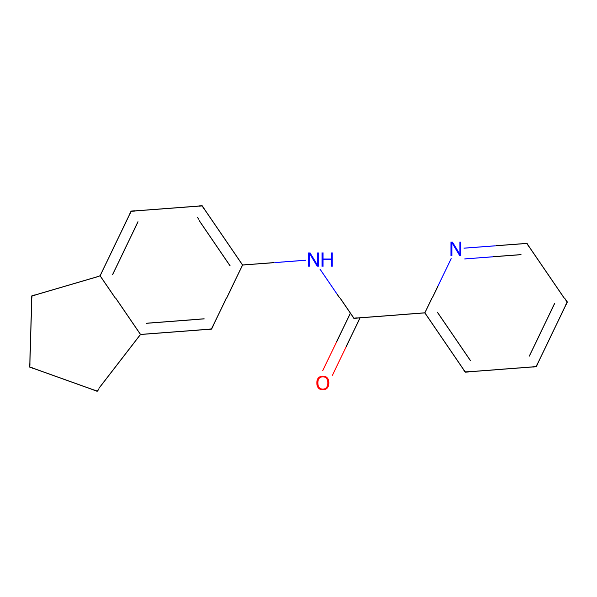 N-(2,3-dihydro-1H-inden-5-yl)pyridine-2-carboxamide molecular structure, CAS 5487-54-7