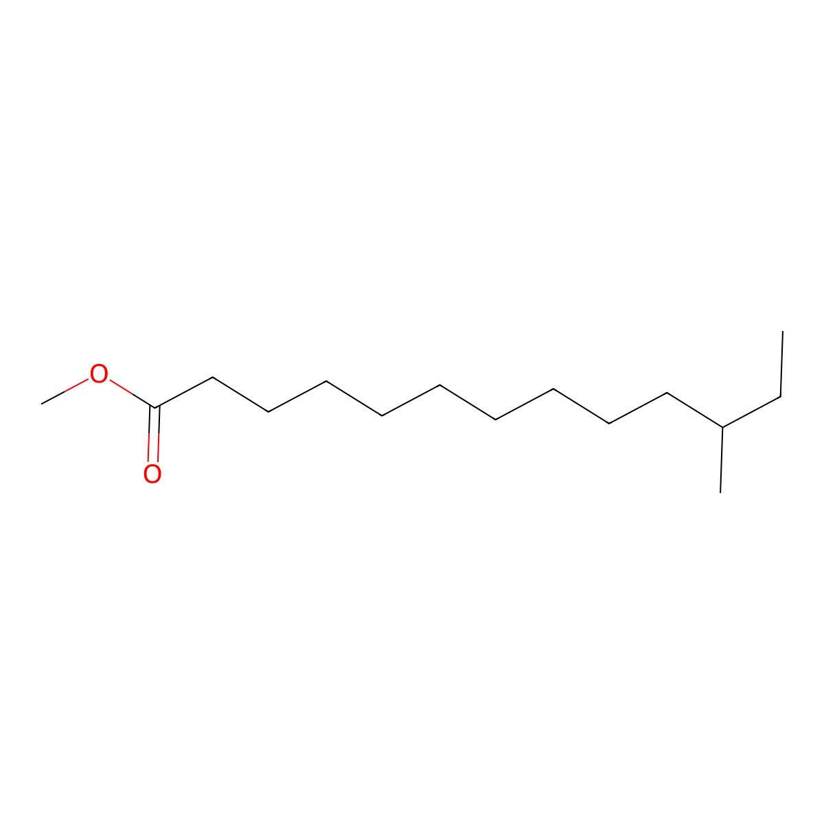 Methyl 11-methyltridecanoate molecular structure, CAS 5487-62-7