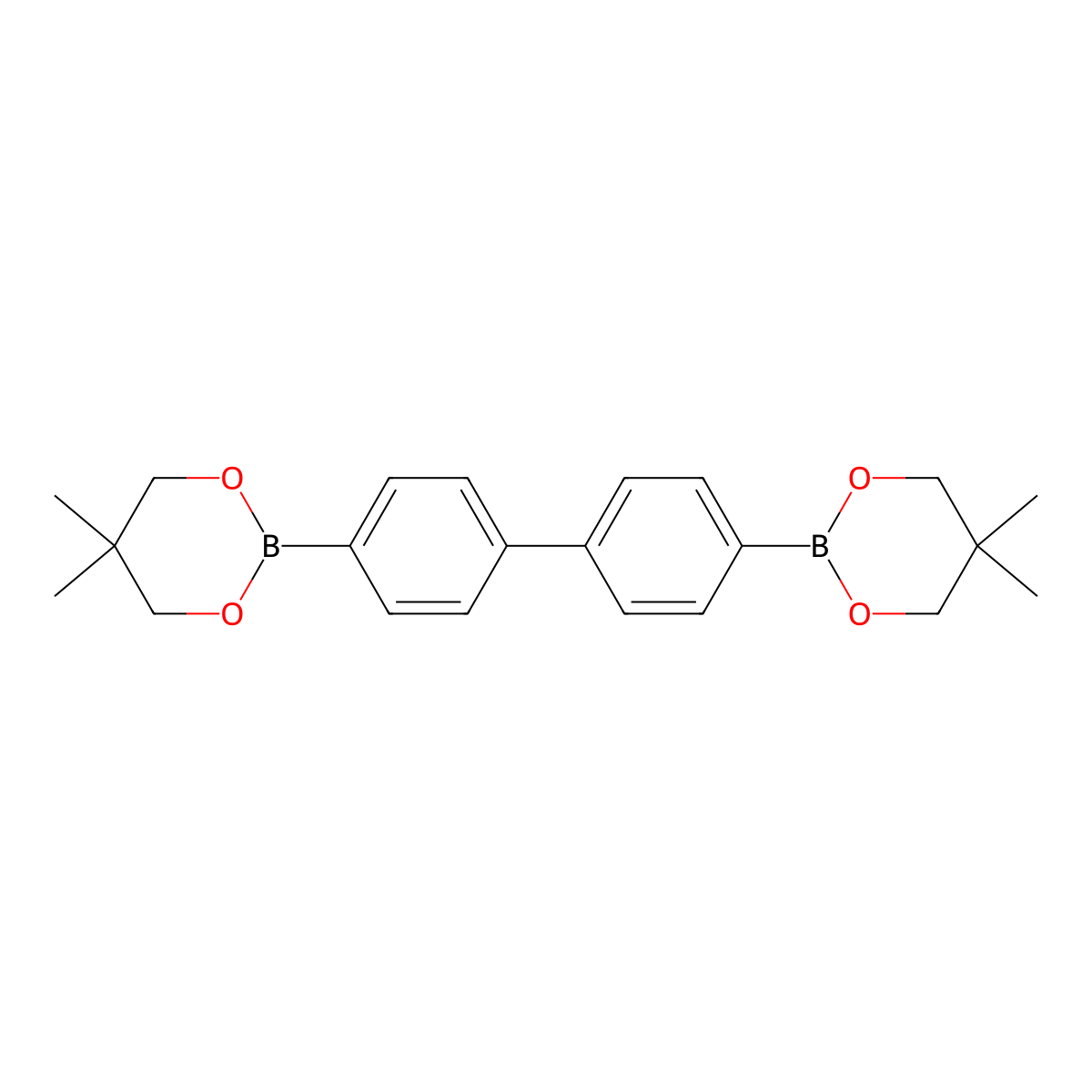 2,2'-((1,1'-Biphenyl)-4,4'-diyl)bis(5,5-dimethyl-1,3,2-dioxaborinane) molecular structure, CAS 5487-93-4