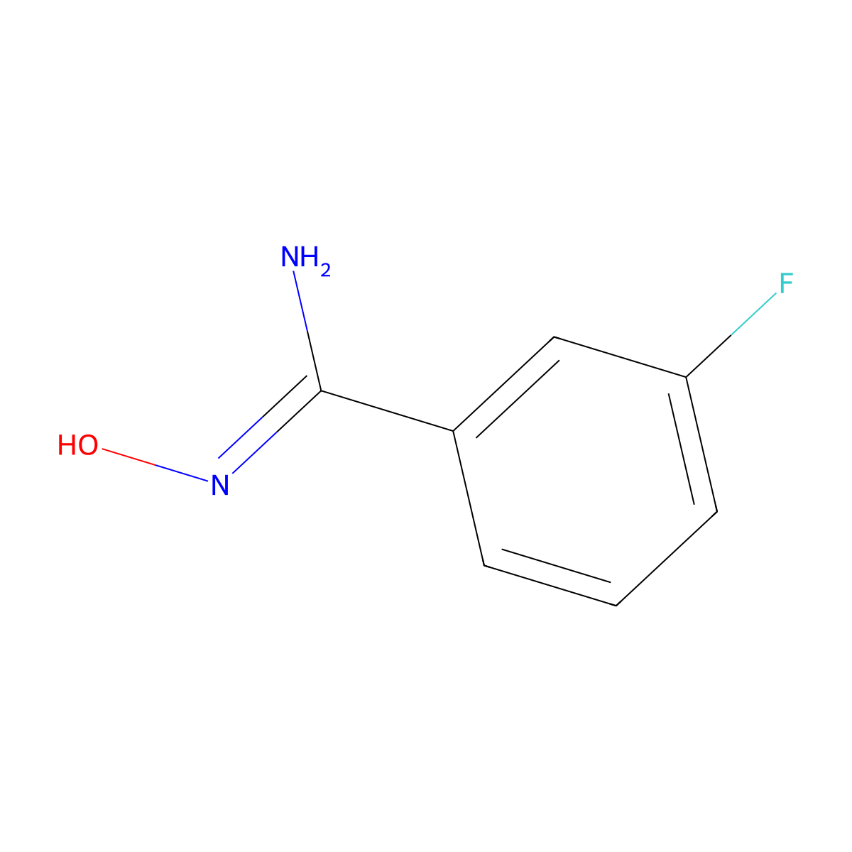 3-fluoro-N'-hydroxybenzene-1-carboximidamide molecular structure, CAS 54872-79-6