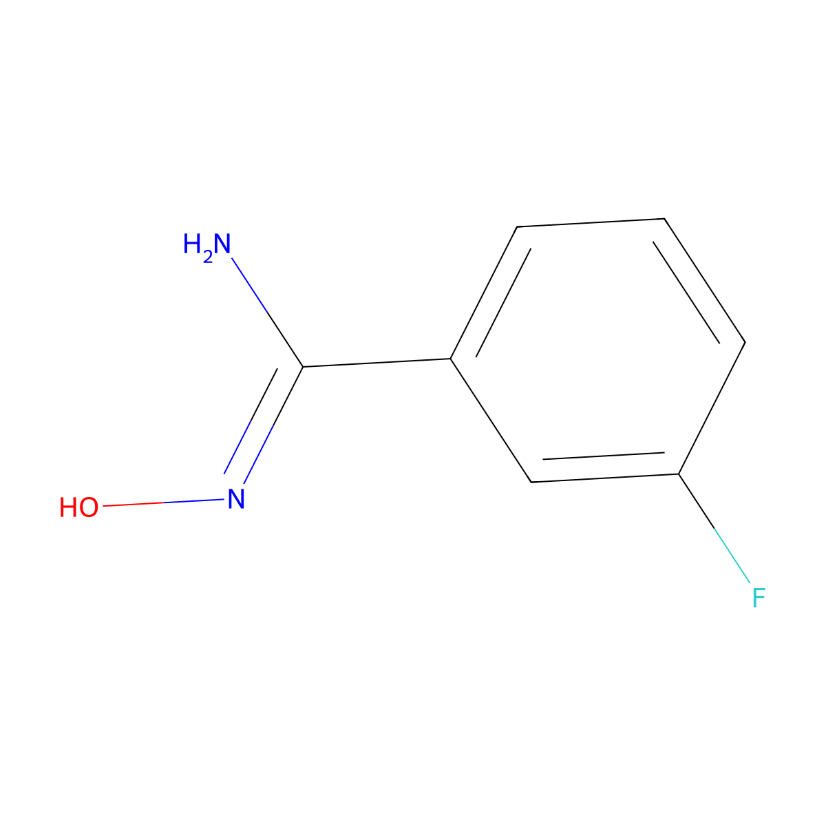 3-fluoro-N'-hydroxybenzene-1-carboximidamide molecular structure, CAS 54872-79-6