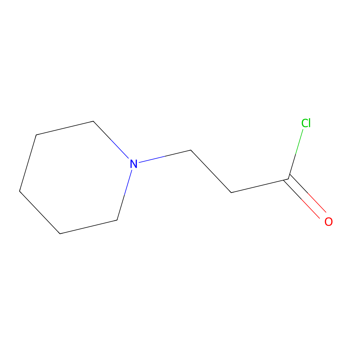 1-Piperidinepropanoyl chloride molecular structure, CAS 54872-83-2