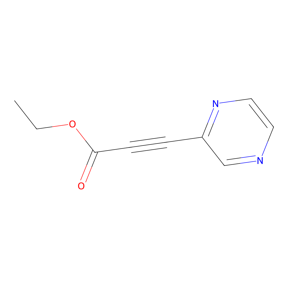 2-Propynoic acid, 3-(2-pyrazinyl)-, ethyl ester molecular structure, CAS 548757-45-5