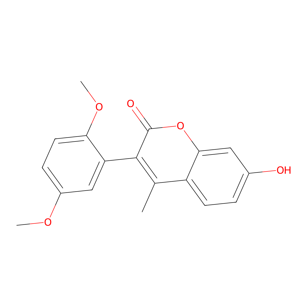 3-(2,5-dimethoxyphenyl)-7-hydroxy-4-methyl-2H-chromen-2-one molecular structure, CAS 548764-45-0