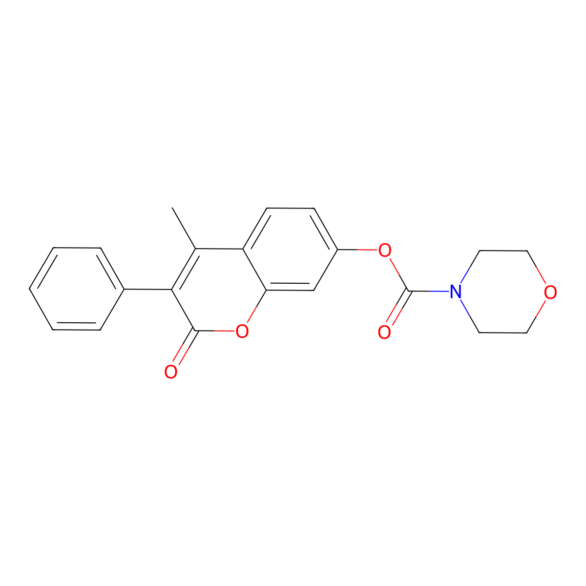4-methyl-2-oxo-3-phenyl-2H-chromen-7-yl morpholine-4-carboxylate molecular structure, CAS 548764-96-1