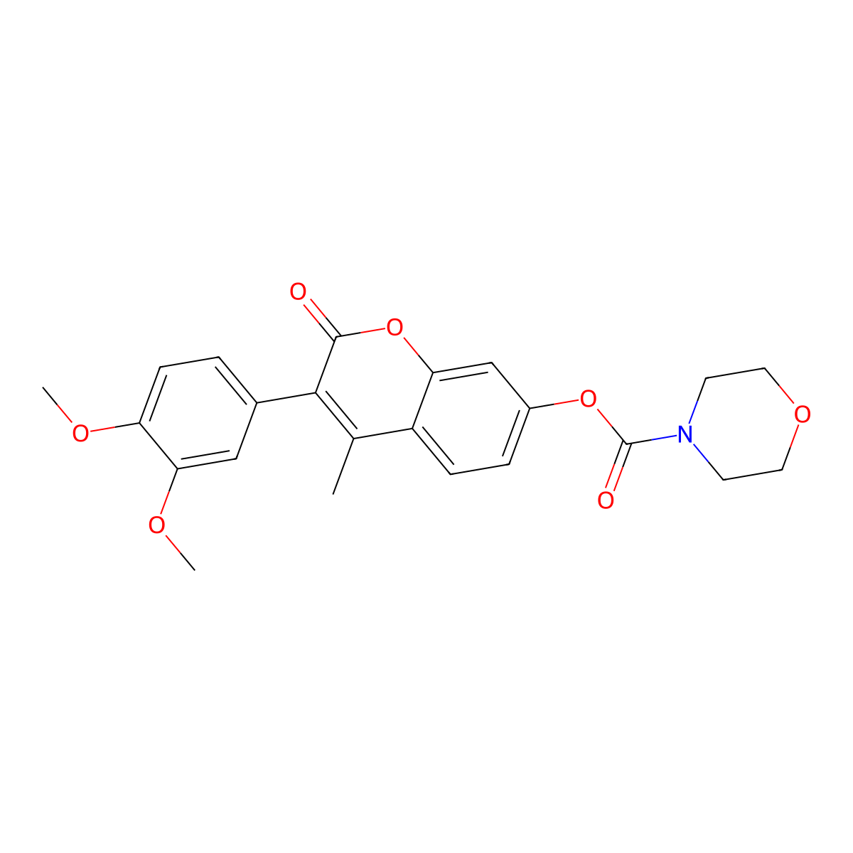 3-(3,4-dimethoxyphenyl)-4-methyl-2-oxo-2H-chromen-7-yl morpholine-4-carboxylate molecular structure, CAS 548764-98-3