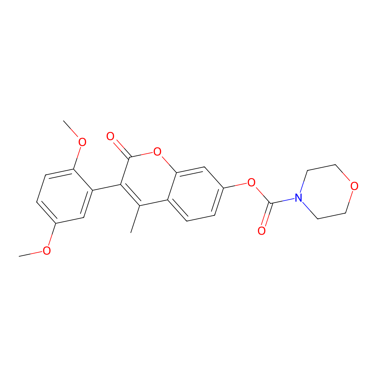 3-(2,5-dimethoxyphenyl)-4-methyl-2-oxo-2H-chromen-7-yl morpholine-4-carboxylate molecular structure, CAS 548764-99-4