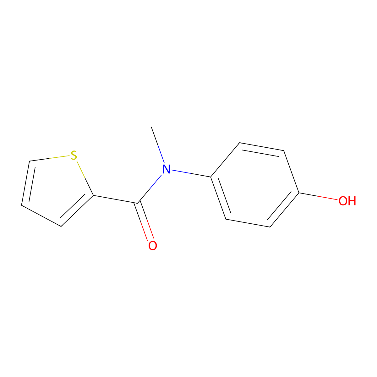 N-(4-hydroxyphenyl)-N-methylthiophene-2-carboxamide molecular structure, CAS 548766-10-5