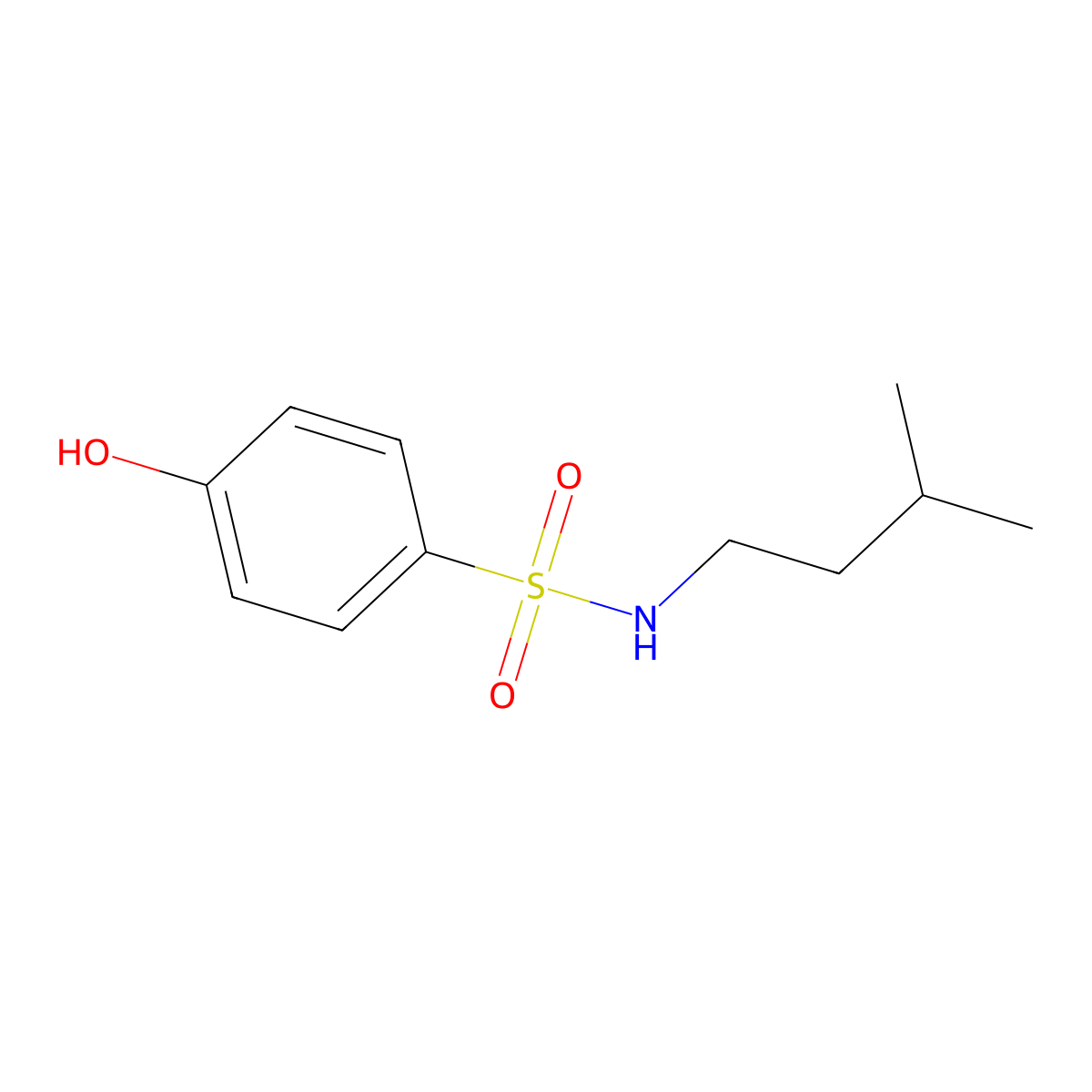 4-hydroxy-N-(3-methylbutyl)benzene-1-sulfonamide molecular structure, CAS 548768-93-0