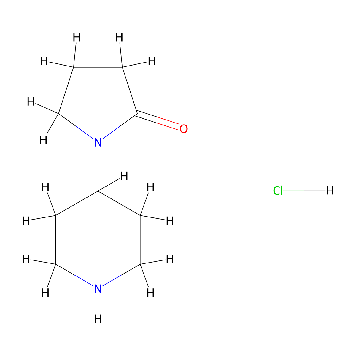 1-(Piperidin-4-yl)pyrrolidin-2-one hydrochloride molecular structure, CAS 548769-02-4