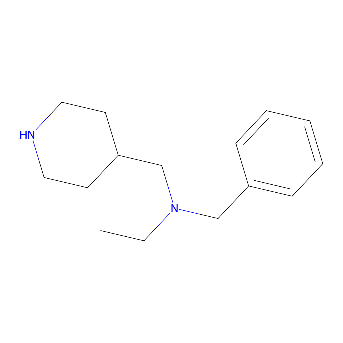 Benzyl-ethyl-piperidin-4-ylmethyl-amine molecular structure, CAS 548769-06-8