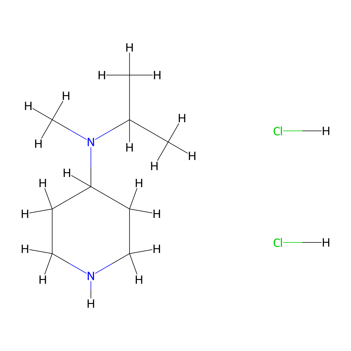 N-methyl-N-(propan-2-yl)piperidin-4-amine dihydrochloride molecular structure, CAS 548769-26-2