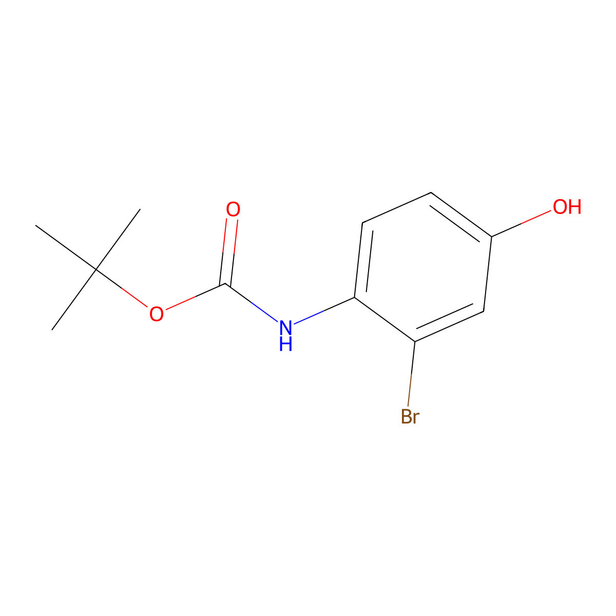 tert-Butyl (2-bromo-4-hydroxyphenyl)carbamate molecular structure, CAS 548771-40-0