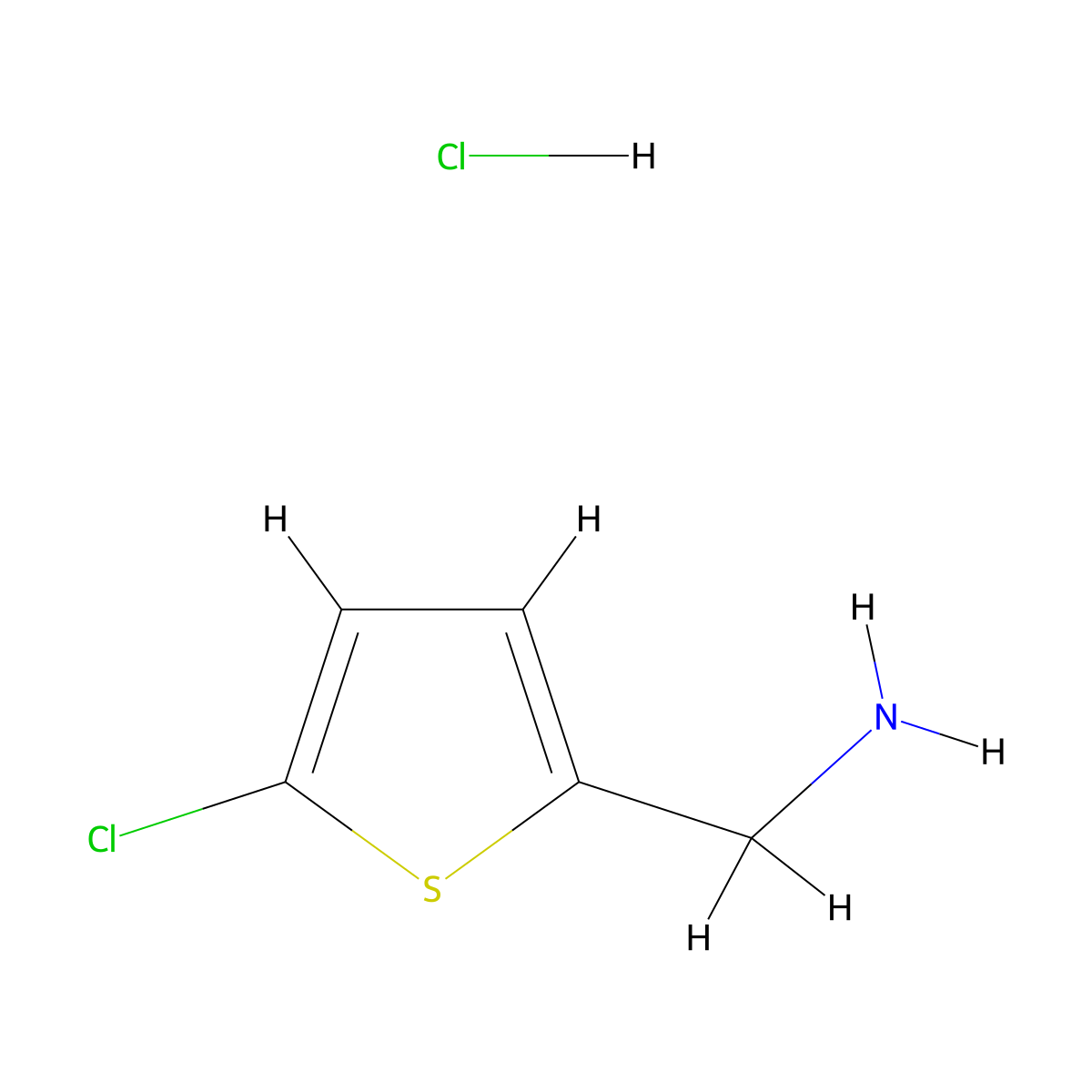 (5-Chlorothiophen-2-yl)methanamine hydrochloride molecular structure, CAS 548772-41-4