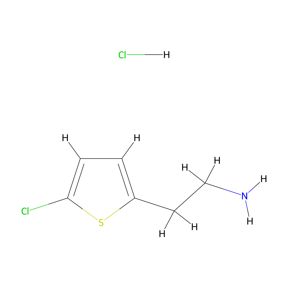 2-(5-Chlorothiophen-2-yl)ethan-1-amine hydrochloride molecular structure, CAS 548772-42-5