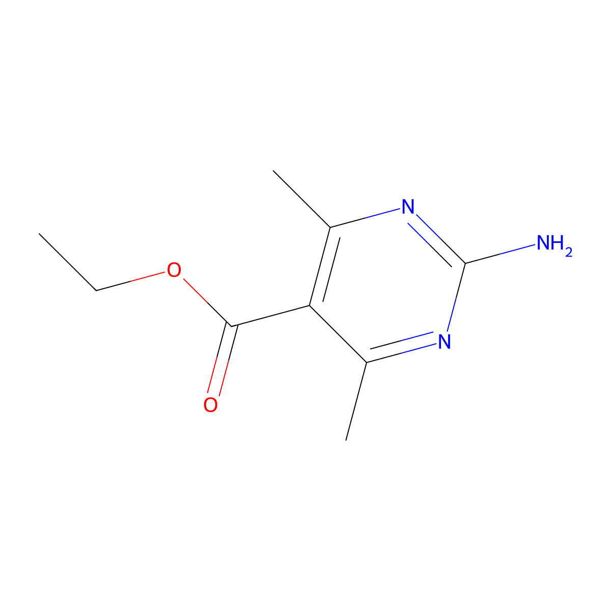 Ethyl 2-amino-4,6-dimethylpyrimidine-5-carboxylate molecular structure, CAS 548773-06-4