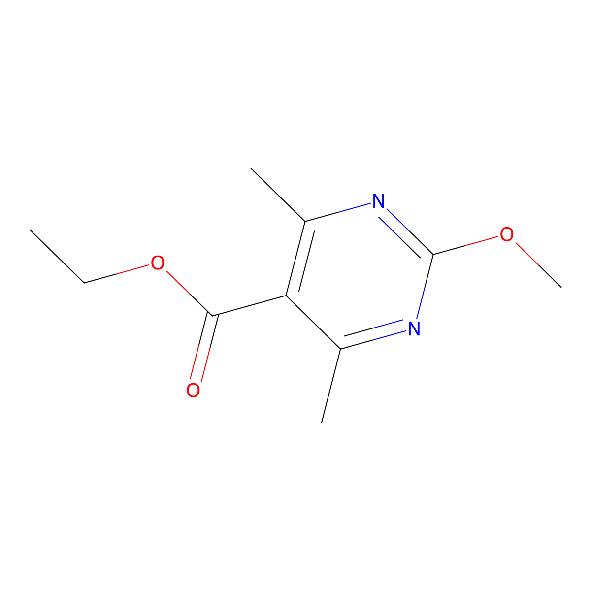 Ethyl 2-methoxy-4,6-dimethylpyrimidine-5-carboxylate molecular structure, CAS 548773-11-1
