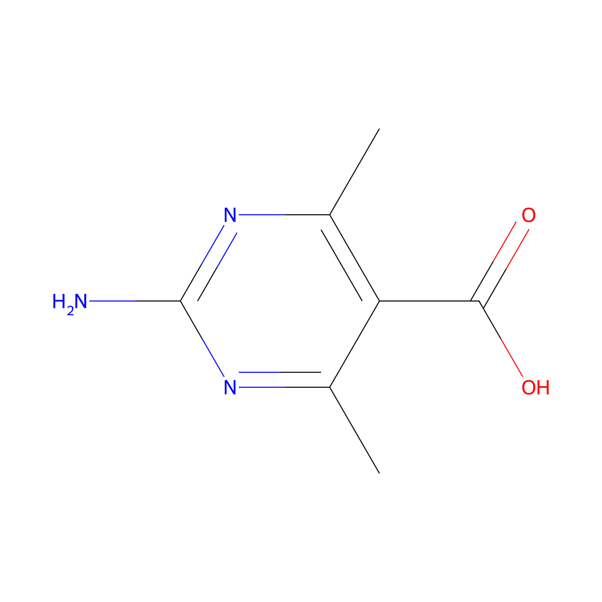 2-Amino-4,6-dimethylpyrimidine-5-carboxylic acid molecular structure, CAS 548773-13-3