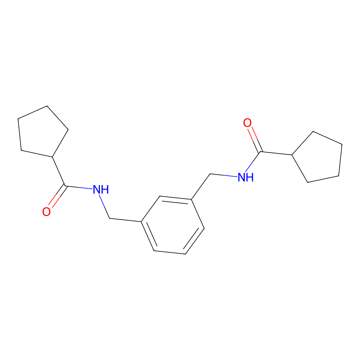 N-[[3-[(cyclopentanecarbonylamino)methyl]phenyl]methyl]cyclopentanecarboxamide molecular structure, CAS 548778-16-1