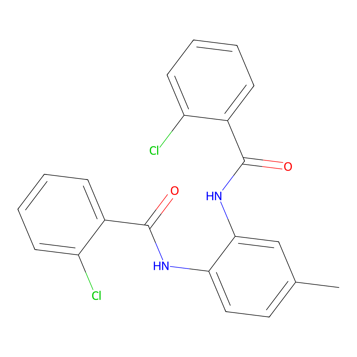 2-chloro-N-[2-[(2-chlorobenzoyl)amino]-4-methylphenyl]benzamide molecular structure, CAS 548778-26-3