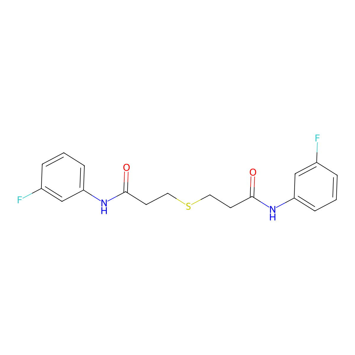 3-[3-(3-fluoroanilino)-3-oxopropyl]sulfanyl-N-(3-fluorophenyl)propanamide molecular structure, CAS 548778-45-6
