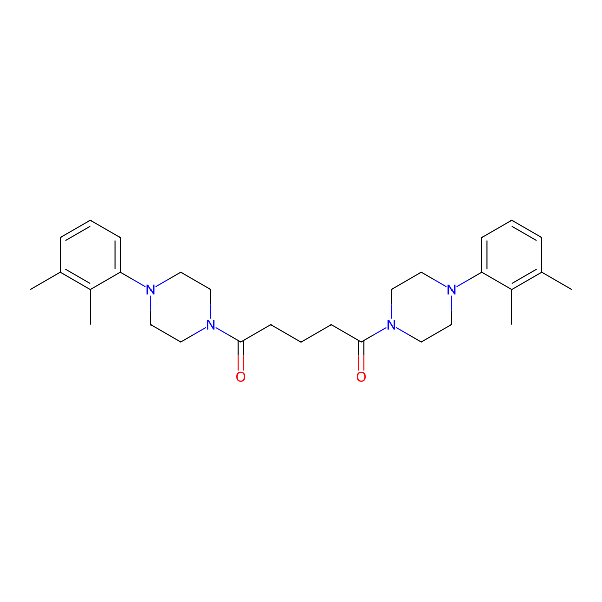 1,5-Bis[4-(2,3-dimethylphenyl)piperazin-1-yl]pentane-1,5-dione molecular structure, CAS 548778-80-9