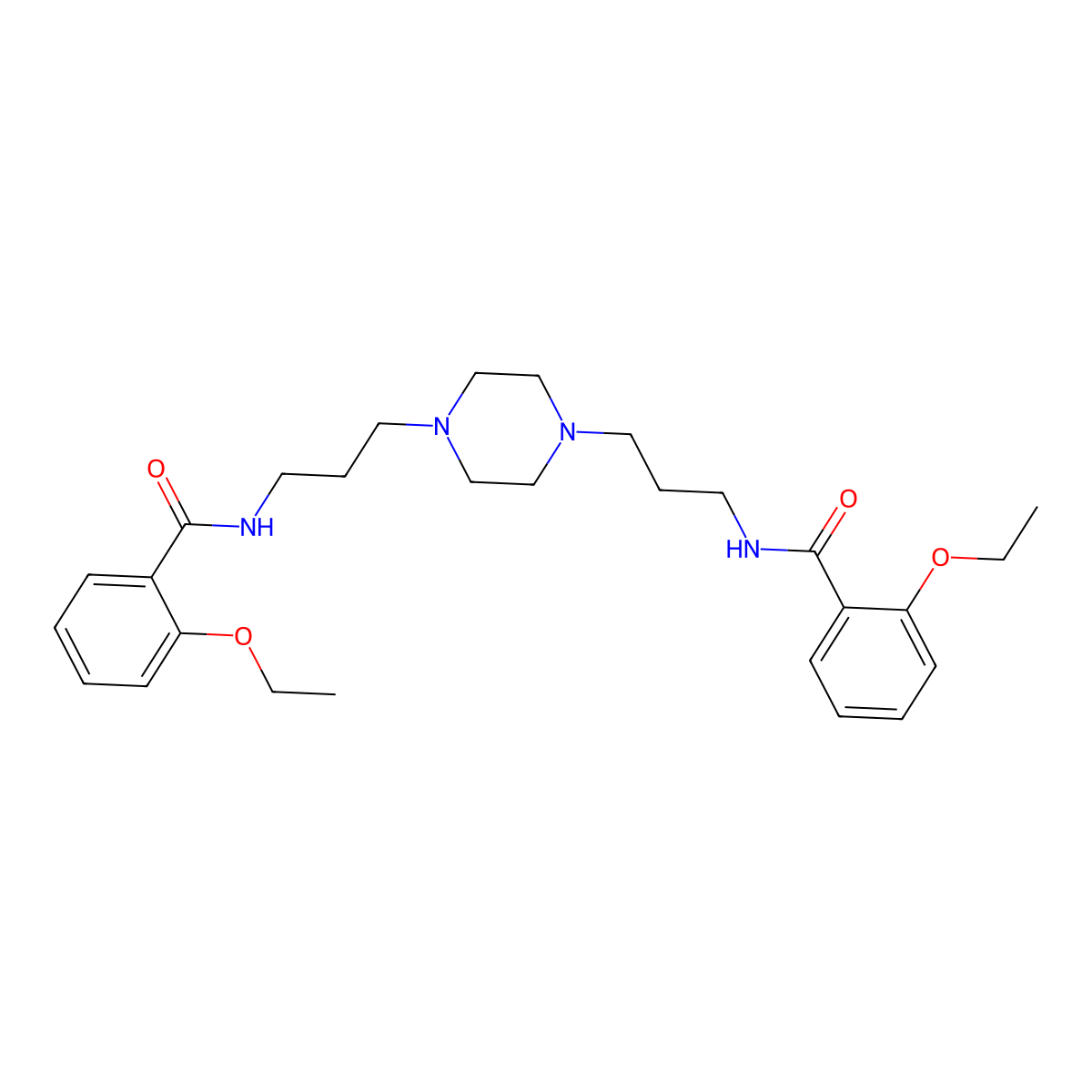 2-ethoxy-N-[3-[4-[3-[(2-ethoxybenzoyl)amino]propyl]piperazin-1-yl]propyl]benzamide molecular structure, CAS 548779-33-5