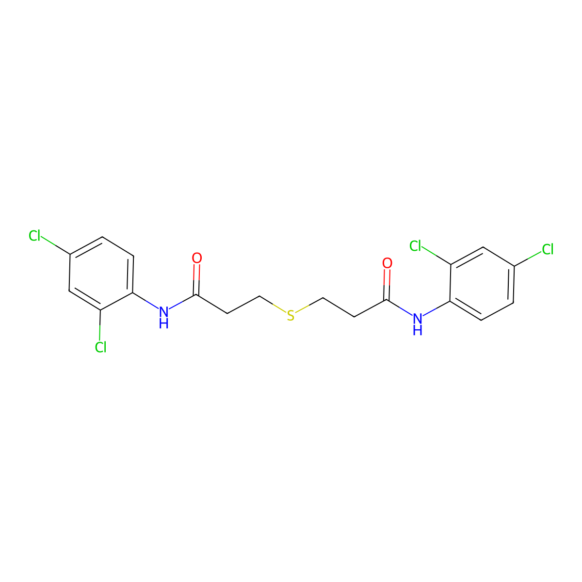 3-[3-(2,4-dichloroanilino)-3-oxopropyl]sulfanyl-N-(2,4-dichlorophenyl)propanamide molecular structure, CAS 548779-83-5