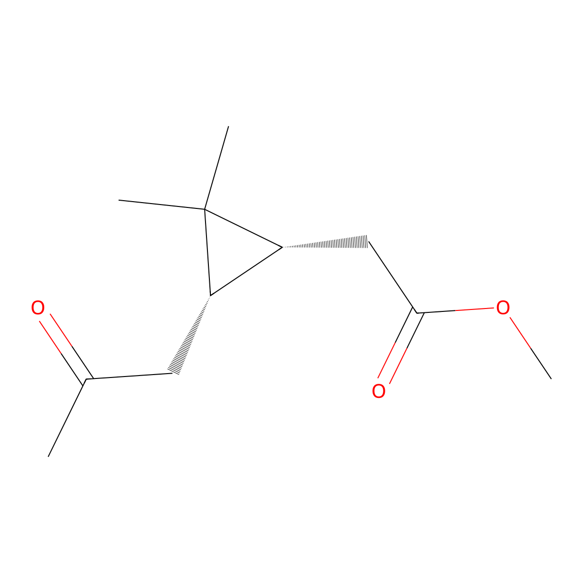 methyl 2-[(1R,3S)-2,2-dimethyl-3-(2-oxopropyl)cyclopropyl]acetate molecular structure, CAS 54878-01-2