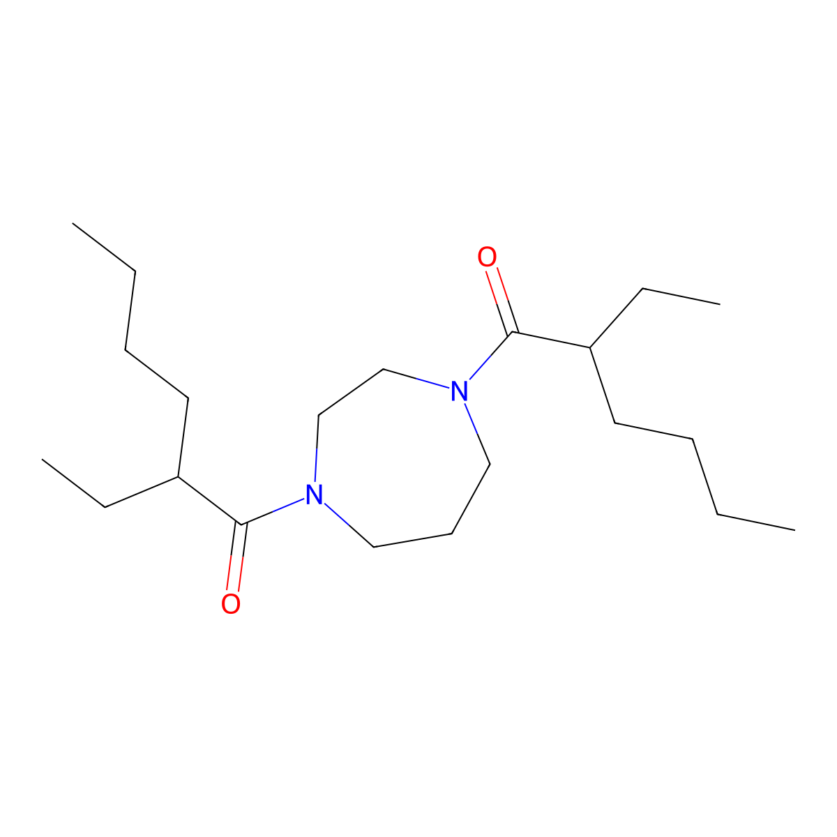 2-Ethyl-1-[4-(2-ethylhexanoyl)-1,4-diazepan-1-yl]hexan-1-one molecular structure, CAS 548780-91-2