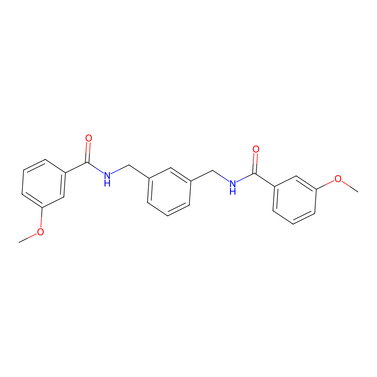 3-methoxy-N-[[3-[[(3-methoxybenzoyl)amino]methyl]phenyl]methyl]benzamide molecular structure, CAS 548781-98-2