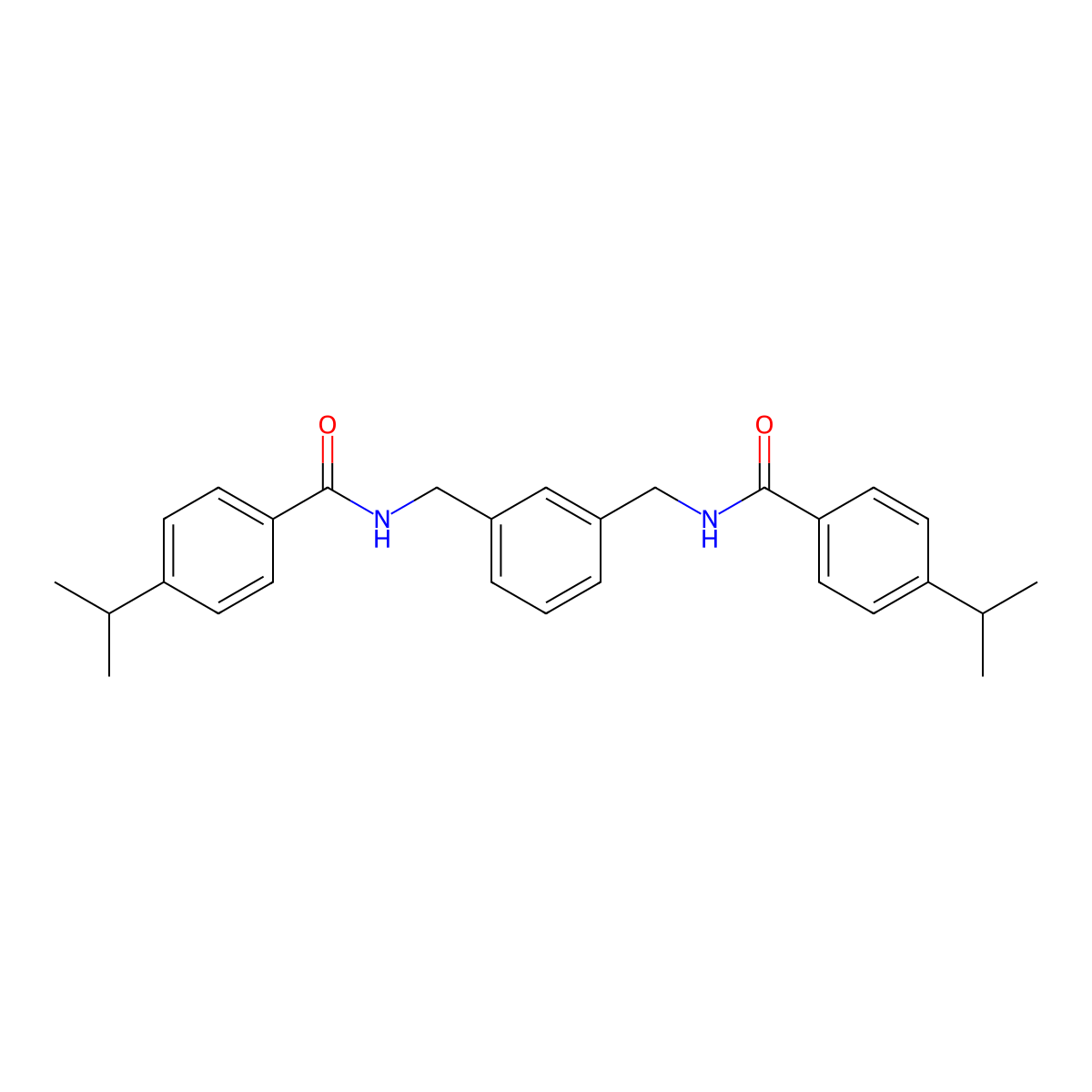 4-propan-2-yl-N-[[3-[[(4-propan-2-ylbenzoyl)amino]methyl]phenyl]methyl]benzamide molecular structure, CAS 548782-10-1