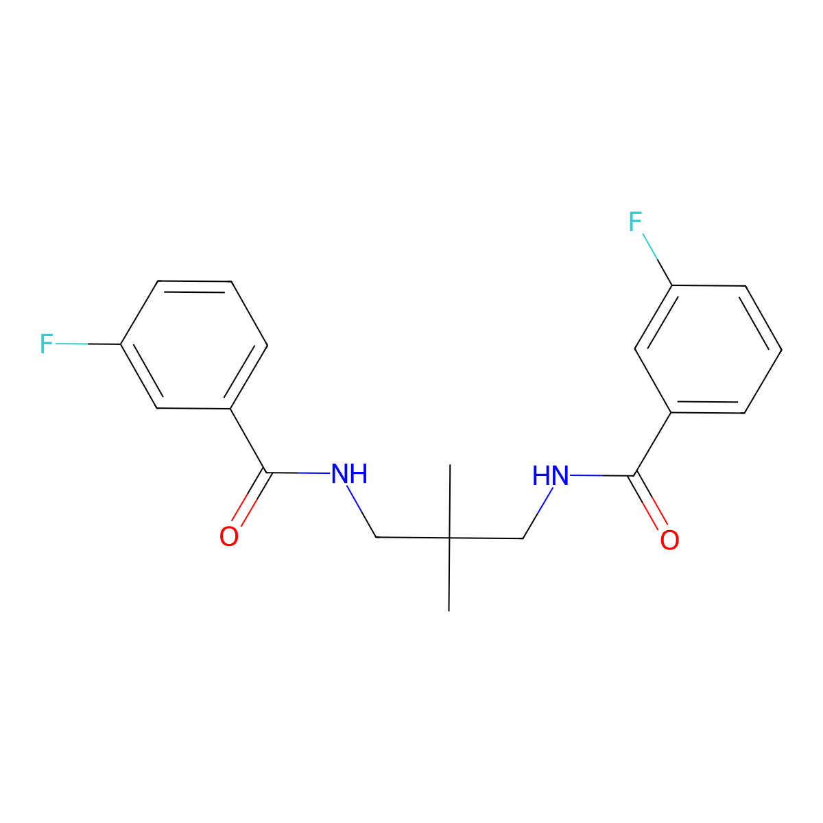 3-fluoro-N-[3-[(3-fluorobenzoyl)amino]-2,2-dimethylpropyl]benzamide molecular structure, CAS 548782-50-9