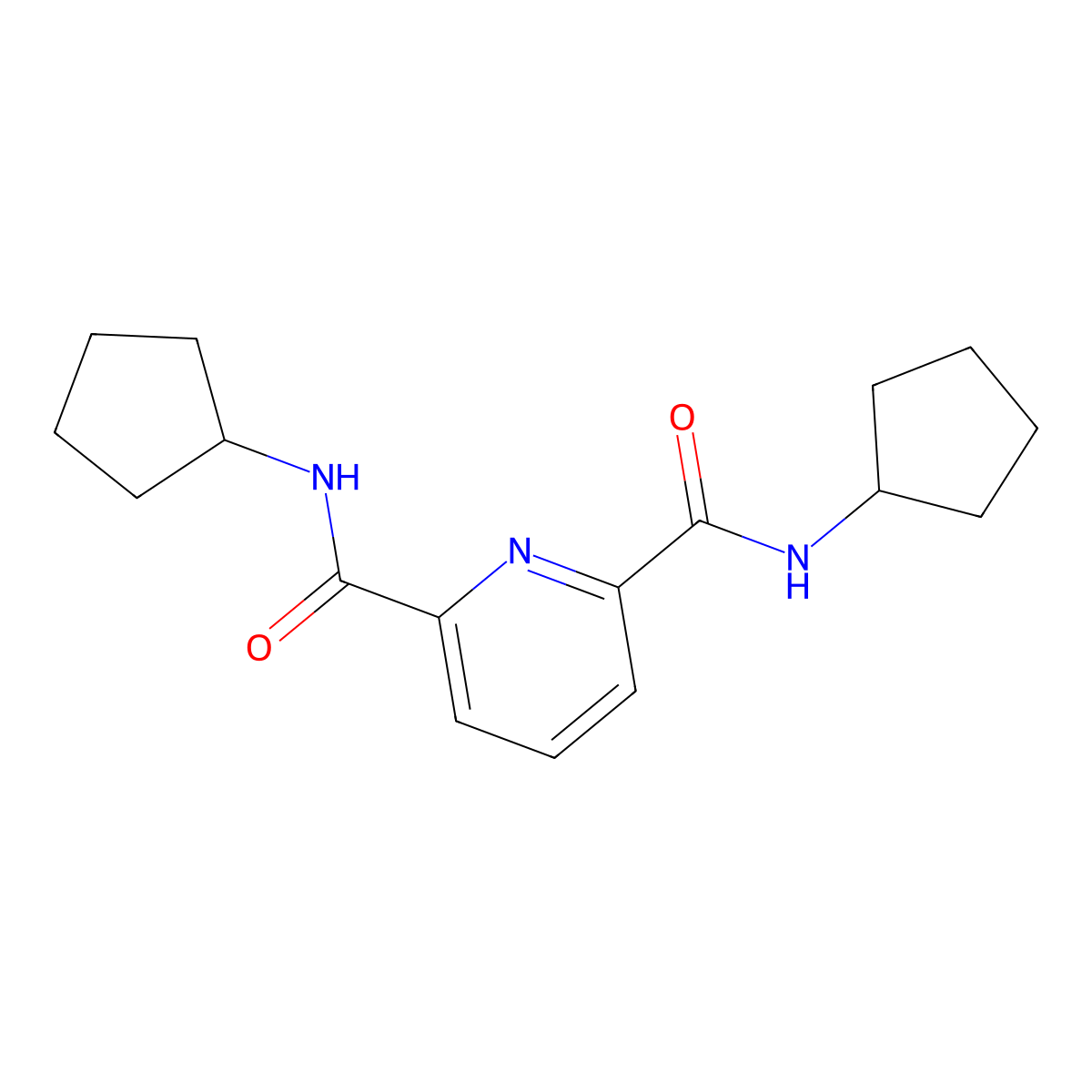 N,N'-dicyclopentylpyridine-2,6-dicarboxamide molecular structure, CAS 548782-63-4