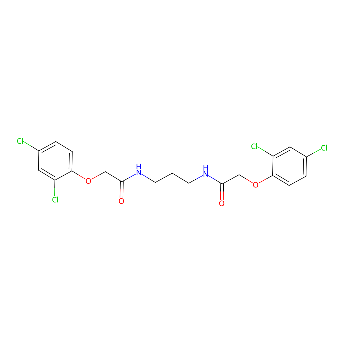 2-(2,4-dichlorophenoxy)-N-[3-[[2-(2,4-dichlorophenoxy)acetyl]amino]propyl]acetamide molecular structure, CAS 548782-93-0