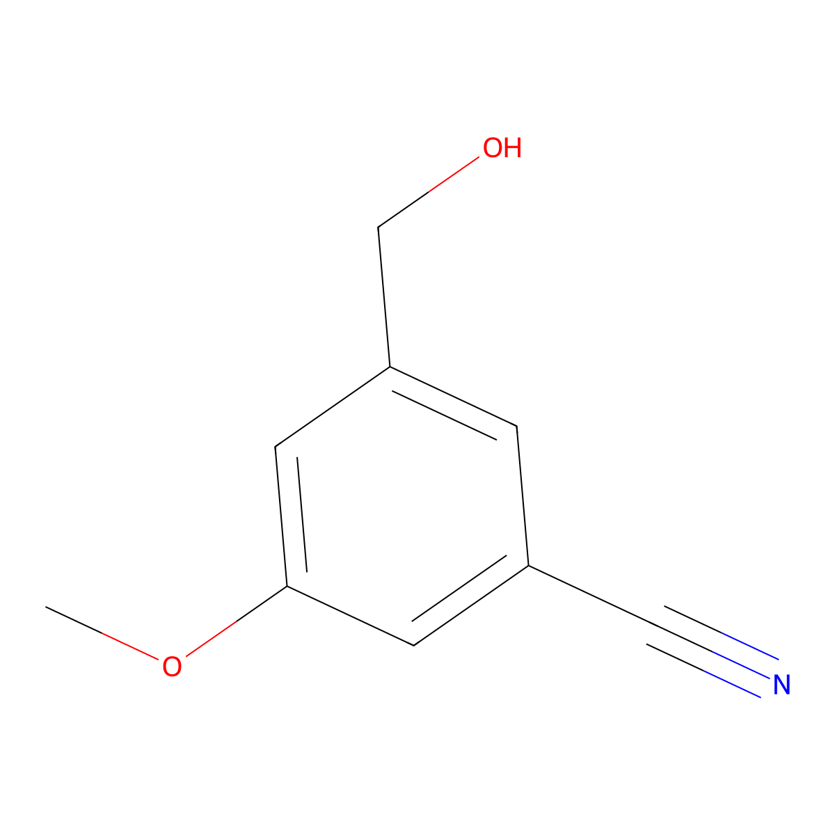 3-(Hydroxymethyl)-5-methoxybenzonitrile molecular structure, CAS 548785-58-6